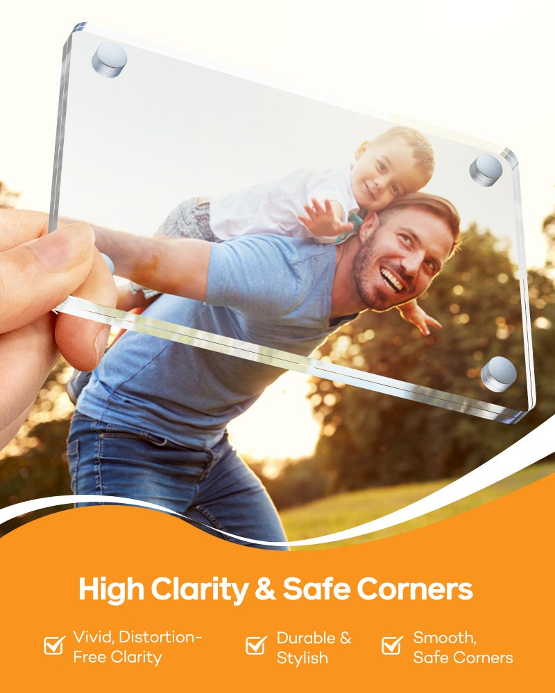 SiLiANK 2Pcs Car Picture Holder for Sun Visor â€“ Magnetic 2.4"x3.5" Car Visor Photo Clip, Horizontal & Vertical Photo Display, Wallet-Size Clear Acrylic Car Picture Frame Automotive Accessories for Polaroid Go and Instax Mini,Gifts for Valentine's Day - Image 3