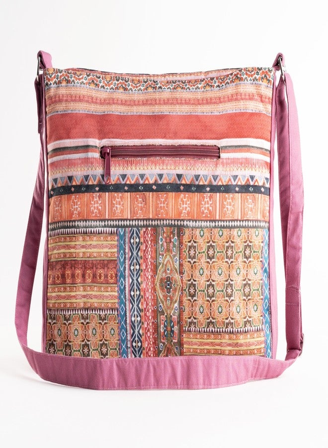 ميزون دي هيرمين حقائب يد نسائية من Maison d' Hermine، حقيبة كتف قطنية للتسوق والسفر والاستخدام اليومي، حقيبة كروس بودي، حقيبة كتف متعددة الجيوب بسحابات (إصفهان) - Image 2