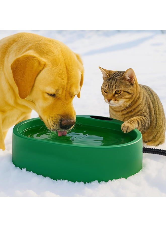 Higoro Heated Water Bowl for Dog Cat, Outdoor Warming Dog Bowl with Chew Resistant Power Cord, Waterproof Heat Pet Bowl Smart Heating in Winter Antifreeze for Dog Cat Chicken Duck, 125 fl oz (Teal Blue) - Image 1