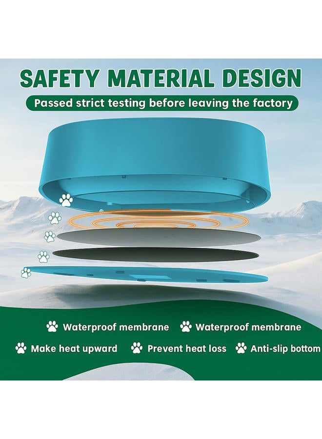 Higoro Heated Water Bowl for Dog Cat, Outdoor Warming Dog Bowl with Chew Resistant Power Cord, Waterproof Heat Pet Bowl Smart Heating in Winter Antifreeze for Dog Cat Chicken Duck, 125 fl oz (Teal Blue) - Image 4