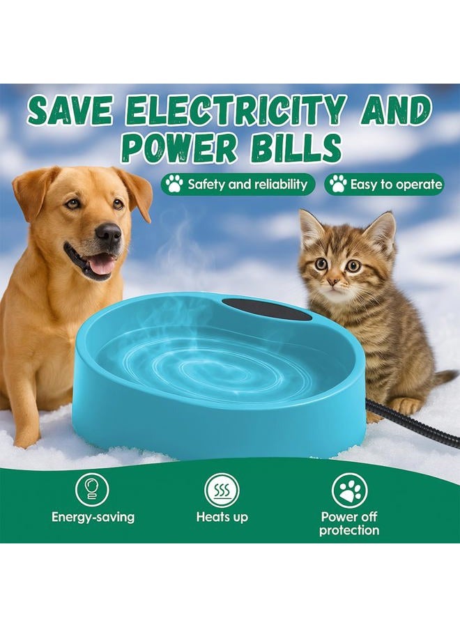 Higoro Heated Water Bowl for Dog Cat, Outdoor Warming Dog Bowl with Chew Resistant Power Cord, Waterproof Heat Pet Bowl Smart Heating in Winter Antifreeze for Dog Cat Chicken Duck, 125 fl oz (Teal Blue) - Image 5
