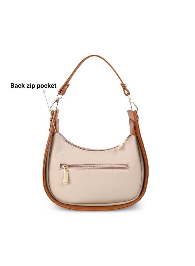 موتشي حقيبة موتشي النسائية الأنيقة المصنوعة من الجلد الصناعي باللون البيج (66-489) - Image 4