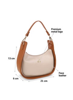 Mochi Mochi Women's Beige Stylish Faux Leather Sling Bag (66-489)  - Image 3
