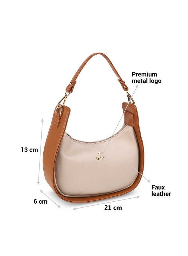 موتشي حقيبة موتشي النسائية الأنيقة المصنوعة من الجلد الصناعي باللون البيج (66-489) - Image 3