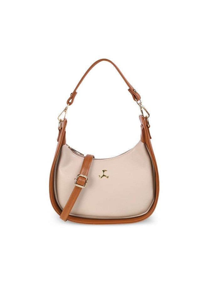 موتشي حقيبة موتشي النسائية الأنيقة المصنوعة من الجلد الصناعي باللون البيج (66-489) - Image 1