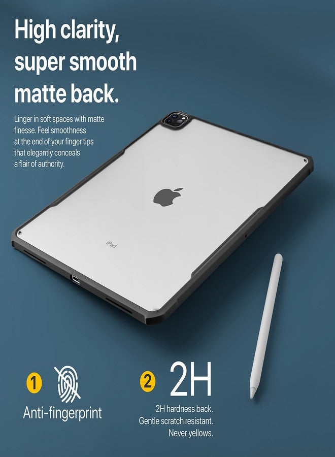 TineeOwl جراب TineeOwl لجهاز iPad Pro مقاس 11 بوصة (موديلات 2022، 2021، 2020، و2018) (الجيل الرابع، الثالث، الثاني، والأول) فائق النحافة، شفاف غير لامع، يدعم الشحن اللاسلكي لقلم Apple Pencil، يمتص الصدمات (ظهر أسود/غير لامع) - Image 2