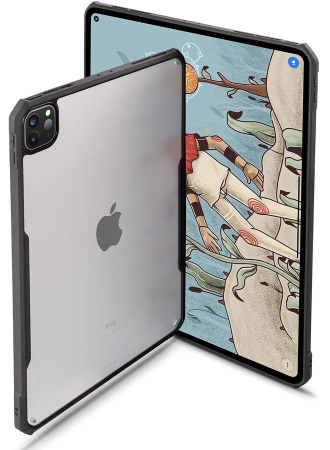 TineeOwl جراب TineeOwl لجهاز iPad Pro مقاس 11 بوصة (موديلات 2022، 2021، 2020، و2018) (الجيل الرابع، الثالث، الثاني، والأول) فائق النحافة، شفاف غير لامع، يدعم الشحن اللاسلكي لقلم Apple Pencil، يمتص الصدمات (ظهر أسود/غير لامع) - Image 1