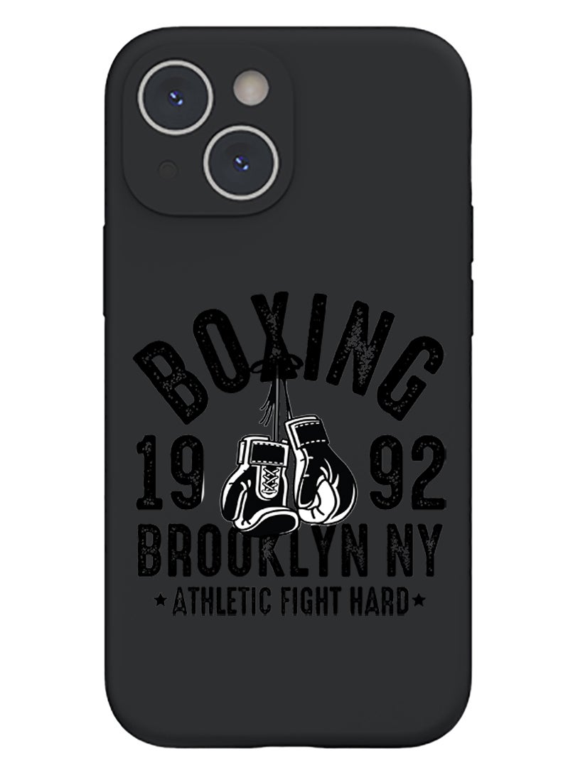 Theodor Protective Slim Fit Case Liquid Silicone Cover with Full Body Protection Anti-Scratch Shockproof Case For iPhone 14 Black  - Butter Black - Image 1