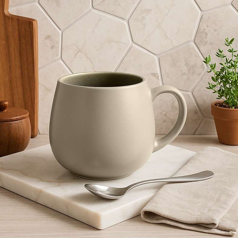 Febe Stoneware Mug 420ml -Ash Grey