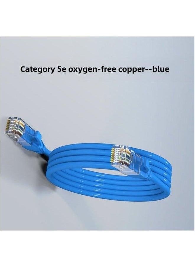 Generic Pure Copper Network Cable Household Super 66 Gigabit Computer 55 Router 10 Broadband Finished High-speed 15 Meters-Color:Category 5e Blue 100m Oxygen-free Copper-Line Length:3m  - Image 1