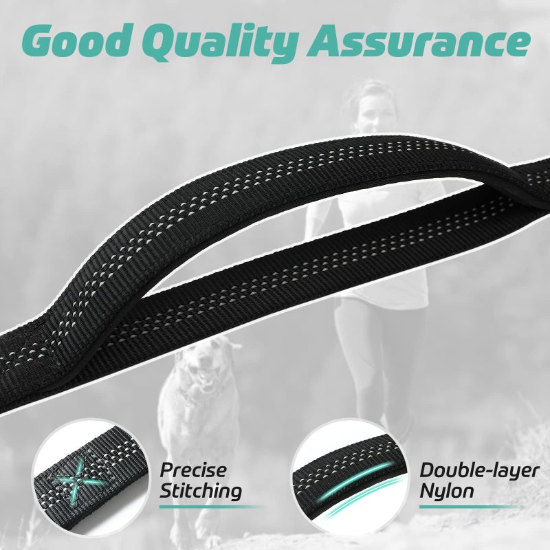 rabbitgoo Tactical Bungee Dog Leash with Shock Absorption, Military Training Leash with 2 Padded Control Handles for Medium Large Dogs, 6FT, Black - Image 5