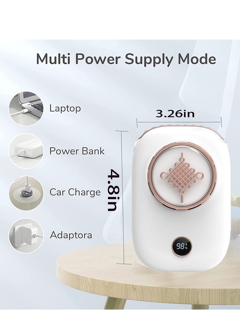 SYOSI Mini Hanging Neck Fan Portable Eyelash Fan Necklace Fan with Adjustable Lanyard and Bracket USB Rechargeable Hands Free for Women Kids Girls Men Outdoor Travel Camping - Image 5