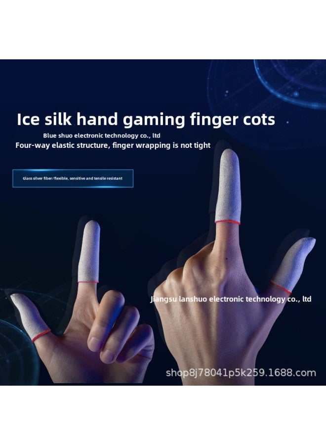 Silver Fiber Ultra-thin Chicken Finger Sleeve Game Finger Sleeve Walking Artifact Breathable Hand Swimming Finger Sleeve Anti-sweat Professional-Product Color:Glass Silver Fiber White Black Edge  - Image 4