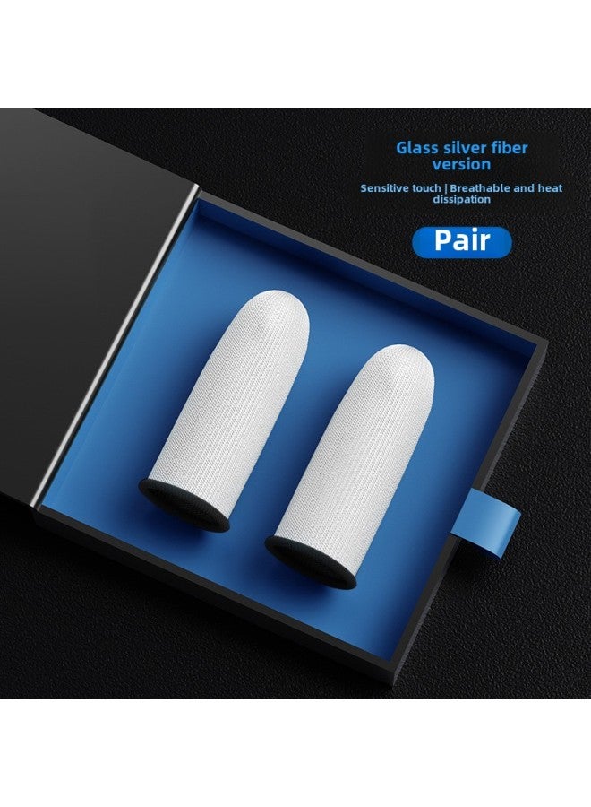 Silver Fiber Ultra-thin Chicken Finger Sleeve Game Finger Sleeve Walking Artifact Breathable Hand Swimming Finger Sleeve Anti-sweat Professional-Product Color:Glass Silver Fiber White Black Edge  - Image 1