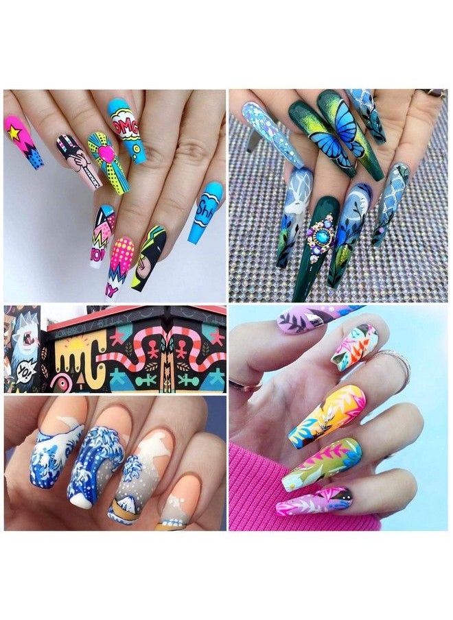 Saviland Gel Paint Kit Gel Nail Polish Kit 12 Colors Soak Off Gel Polish Set With 15Pcs Painting Drawing Nail Brush Pen For Nail Art Design & Nail Salon  - Image 4