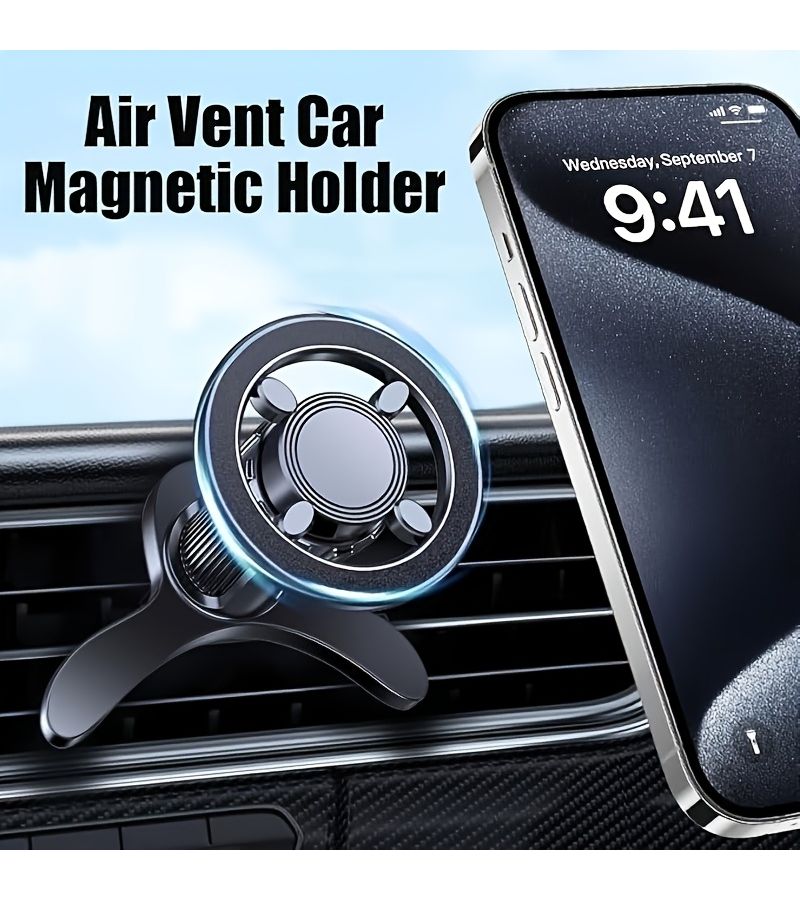 Magnetic Car Air Vent Mount 1PCS Magnetic Car Mount Rotating Holder Hands Free Vehicle Accessory For Smartphone GPS Tablet No Installation Required - Image 3