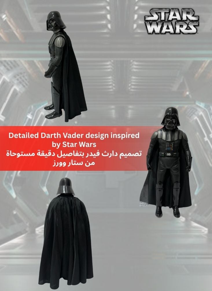 مجسم دارث فيدر (شخصية شريرة من حرب النجوم) يرتدي درعًا أسود مع عباءة - مجسم لعبة مفصل قابل للتجميع للأطفال والمعجبين، نموذج عرض لشخصية من أفلام الخيال العلمي - Image 4
