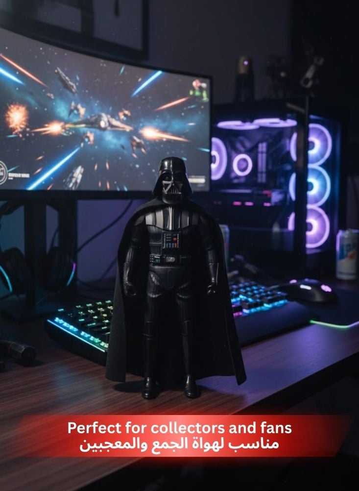 مجسم دارث فيدر (شخصية شريرة من حرب النجوم) يرتدي درعًا أسود مع عباءة - مجسم لعبة مفصل قابل للتجميع للأطفال والمعجبين، نموذج عرض لشخصية من أفلام الخيال العلمي - Image 2