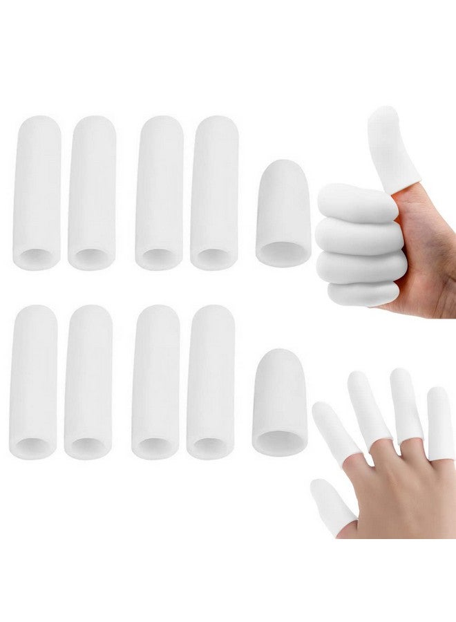 maycreate MAYCREATE® 10pcs finger protection, Gel Finger Support Protector Gloves, Gel Finger Cots/Covers for Trigger Finger Hand Eczema Finger Cracking Finger Arthritis, White - Image 1