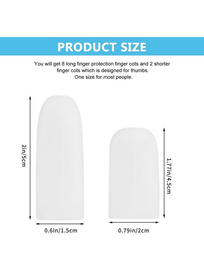 maycreate MAYCREATE® 10pcs finger protection, Gel Finger Support Protector Gloves, Gel Finger Cots/Covers for Trigger Finger Hand Eczema Finger Cracking Finger Arthritis, White - Image 2