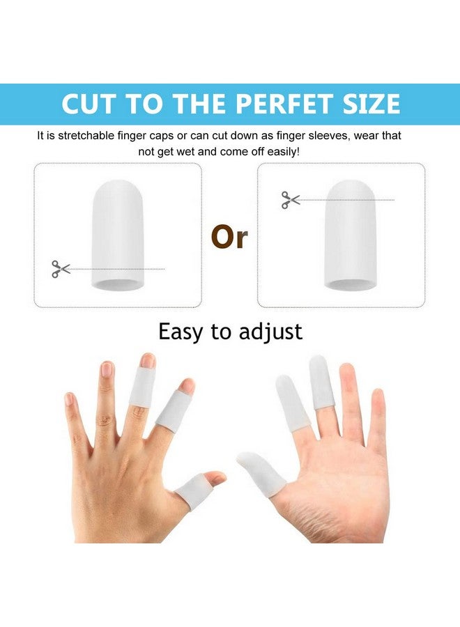 maycreate MAYCREATE® 10pcs finger protection, Gel Finger Support Protector Gloves, Gel Finger Cots/Covers for Trigger Finger Hand Eczema Finger Cracking Finger Arthritis, White - Image 4