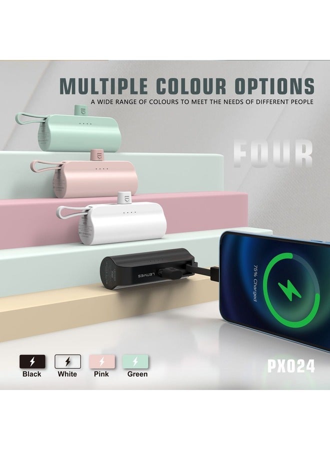 LENYES PX024 5000mAh Mini Powerbank 2 Conector Options With Stand Of Power Bank - Image 3