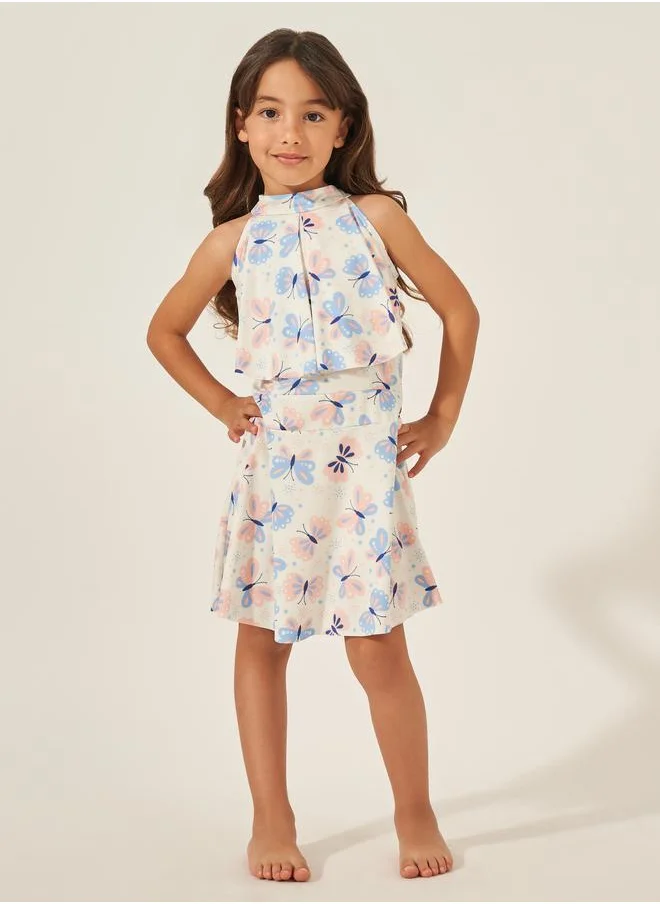 ستايلي Styli Butterfly Print Swimsuit