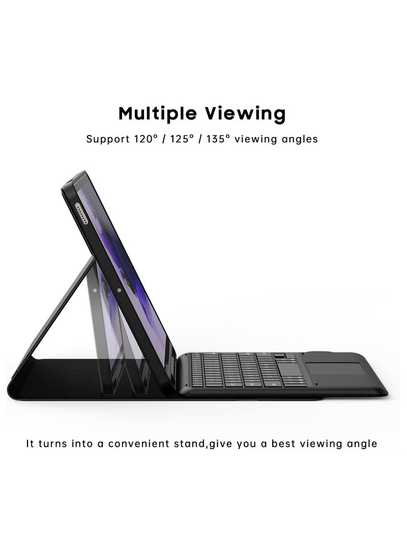 ELTRAZONE Keyboard Case for Samsung Galaxy Tab S7 FE 12.4" 2021 - Smart Wireless Waterproof Detachable Magnetic Tablet Trackpad Keyboard Cover for S7 FE SM-T730/T736 with S Pen Holder (Black) - Image 3