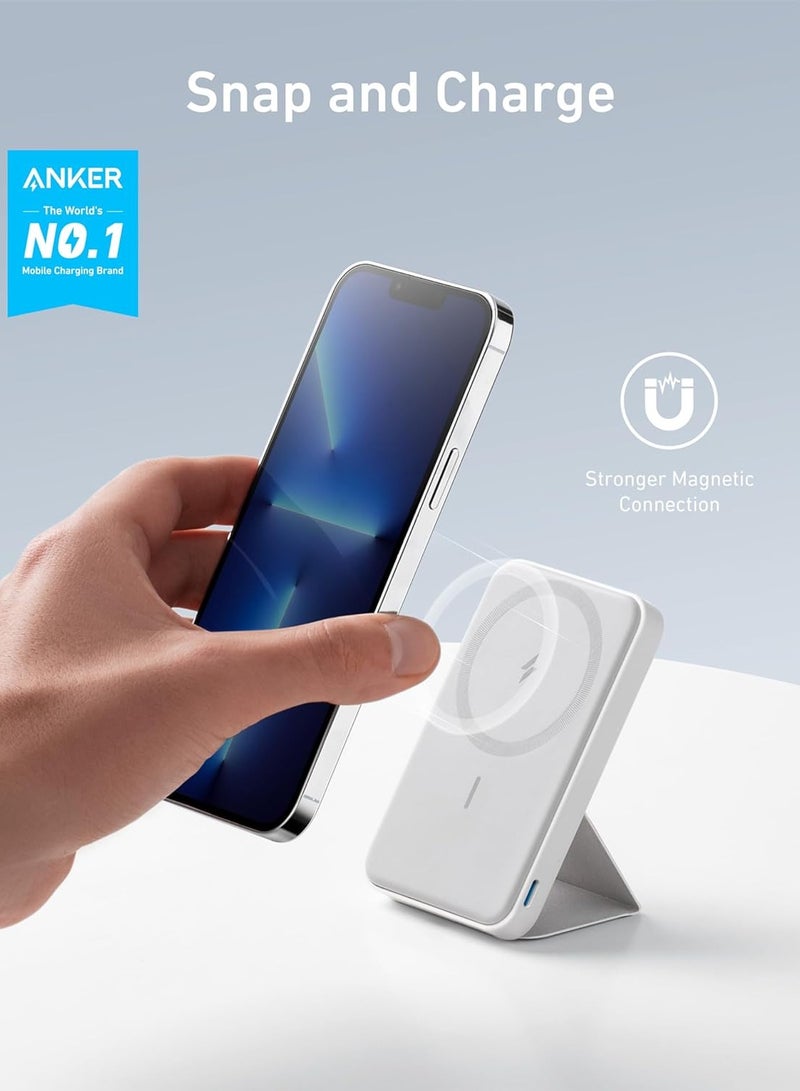 Anker Power Bank, 622 Magnetic Battery (MagGo), 5000mAh Foldable Magnetic Wireless Portable Charger and USB-C for iPhone 16/16 Plus/16 Pro/16 Pro Max, iPhone 15/14/13 Series - Image 2