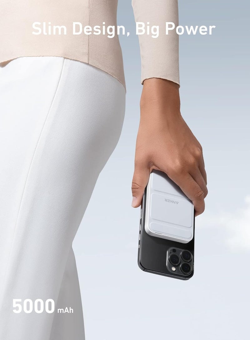 Anker Power Bank, 622 Magnetic Battery (MagGo), 5000mAh Foldable Magnetic Wireless Portable Charger and USB-C for iPhone 16/16 Plus/16 Pro/16 Pro Max, iPhone 15/14/13 Series - Image 4