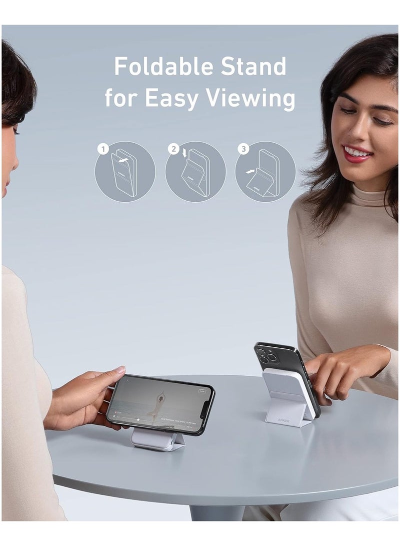 Anker Power Bank, 622 Magnetic Battery (MagGo), 5000mAh Foldable Magnetic Wireless Portable Charger and USB-C for iPhone 16/16 Plus/16 Pro/16 Pro Max, iPhone 15/14/13 Series - Image 3