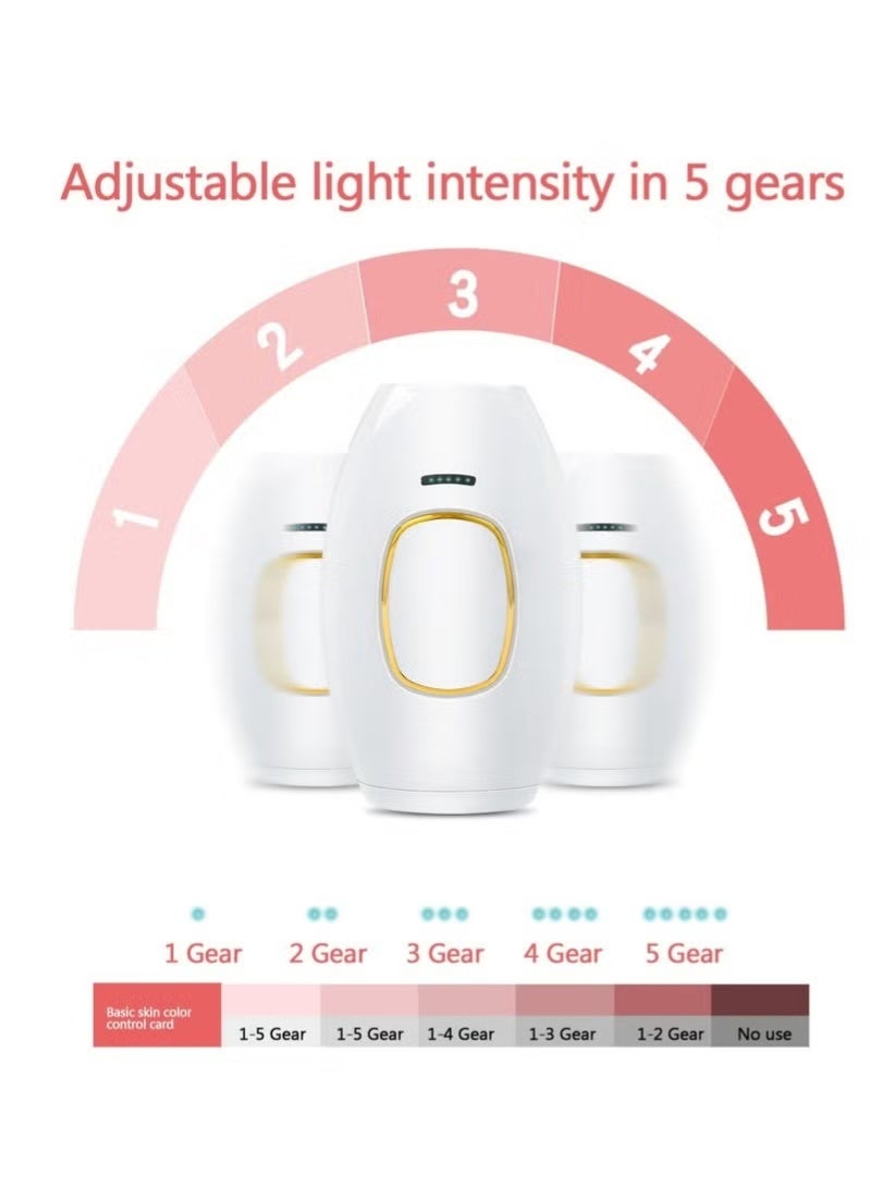 جهاز إزالة الشعر بالليزر IPL، 500000 ومضة، ماكينة إزالة الشعر للنساء، ماكينة حلاقة منزلية بدون ألم للجسم (أبيض) - Image 4