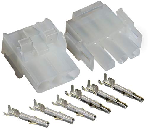 Molex -MLX 20A, Gauge Size w/14-20 AWG, Wire Connector - 2.13mm D, Latch Lock (3-Pin (White)) - Image 1