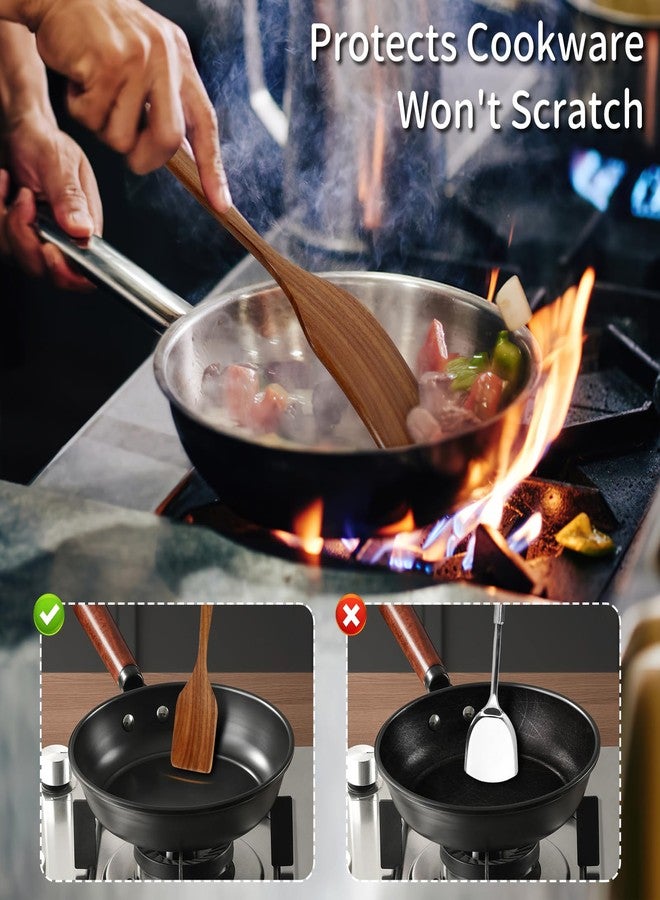 DEBETOOL 4piece Wooden Spatula for Nonstick Cookware - Acacia Wood Spatula for Cooking Frying, Baking, Idea Kitchen Gift for Mother and Grandma - Image 5