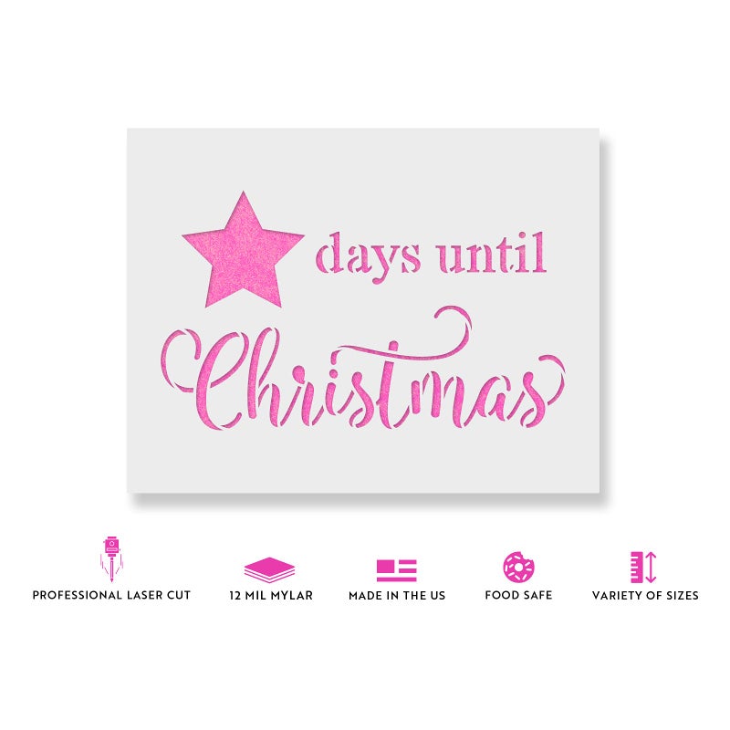 Stencil Revolution Days Until Christmas Star Stencil - Craft Supplies, Christmas Stencil Designs, Christmas Sign, Stencils for Signs, Stencil Template - Image 2