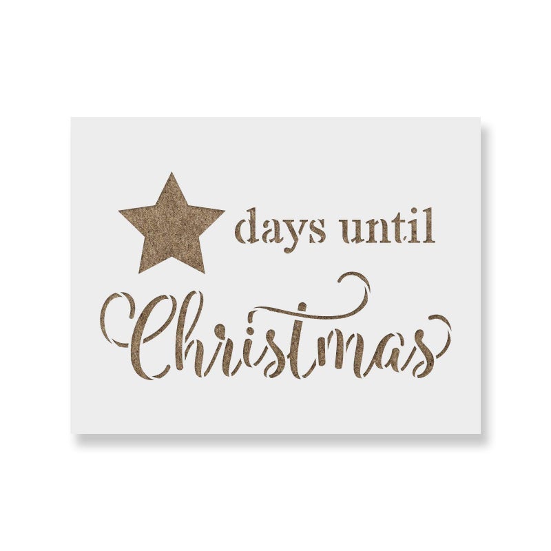 Stencil Revolution Days Until Christmas Star Stencil - Craft Supplies, Christmas Stencil Designs, Christmas Sign, Stencils for Signs, Stencil Template - Image 1