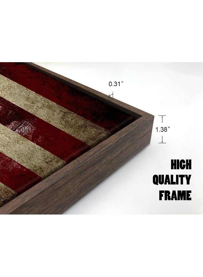 Pyradecor Old Vintage American Flag Canvas Prints Wall Art Pictures Paintings for Living Room Office Home Decorations Modern Abstract Landscape Artwork 24x36inchx1pc(Framed) - Image 5