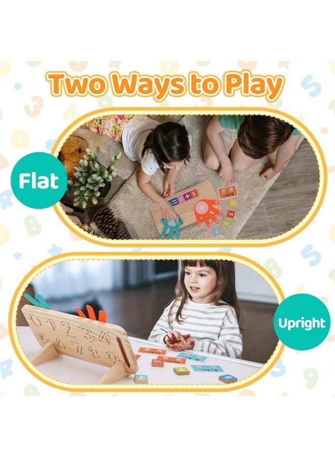 JAiiMen Montessori Learning Toys for Toddlers 2-4, Double-Sided Finger Counting & Number Tracing Board, Colorful Number Blocks, Solid Pine Wood Educational Math Toy for Kids Boys Girls Ages 1 3 5 Year Old - Image 4