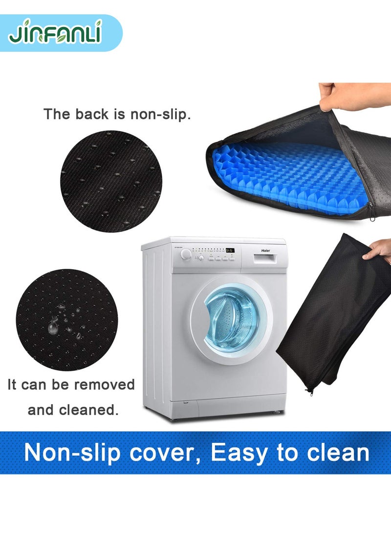 جين فان ل أنا وسادة مقعد من الجل، وسادة مقعد تبريد سميكة كبيرة قابلة للتهوية بتصميم قرص العسل تمتص نقاط الضغط وسادة مقعد مع غطاء غير قابل للانزلاق وسادة جل لكرسي المكتب والمنزل ووسادة مقعد السيارة للكرسي المتحرك - Image 5