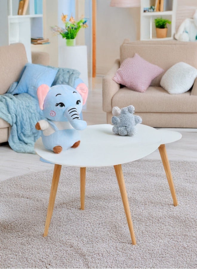 Cuddles Adorable Marshmallow Elephant With Dungree Plush Stuffed Animal Toy 20cm-Grey or Blue - ASSORTED - Image 3