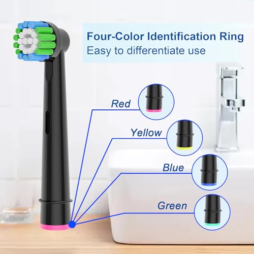 valuabletry 16 Pack Precision Replacement Brush Heads Compatible with Oral B Braun Electric Toothbrush. 8pcs White and 8pcs Black. - Image 5