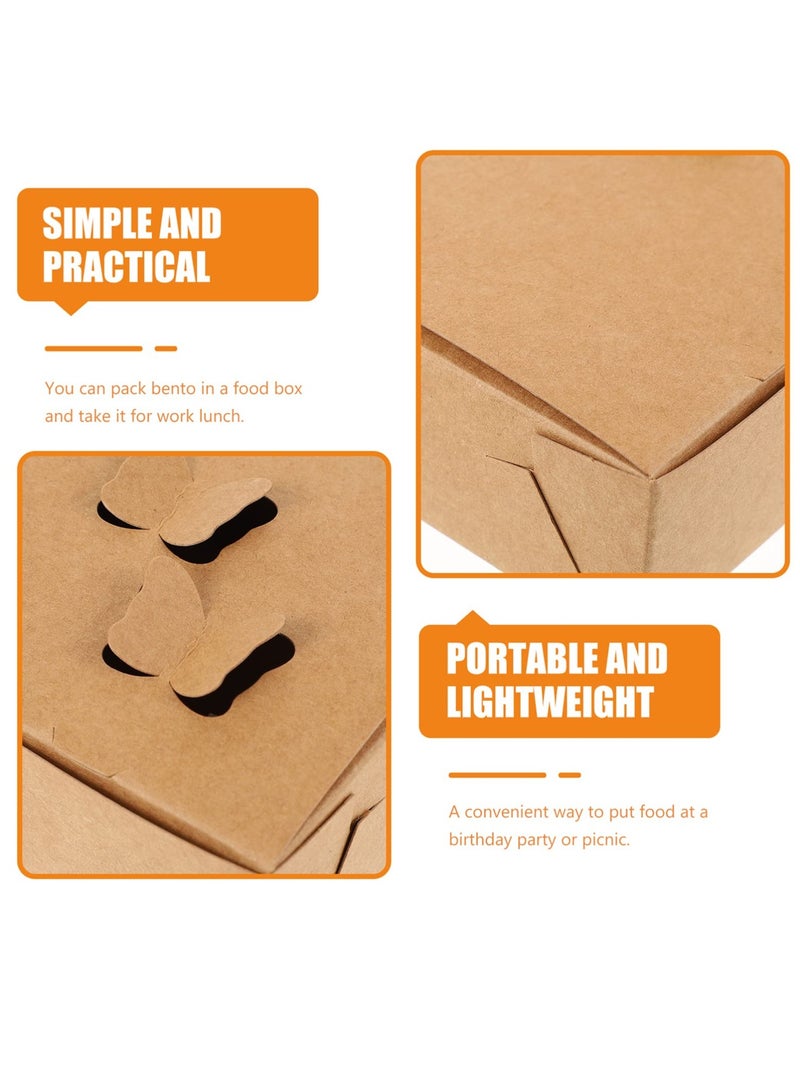 Excefore 50pcs Takeaway Food Paper Box Cupcake Carriers Microwave Safe Leak Grease Resistant for Restaurant and Catering - Image 3