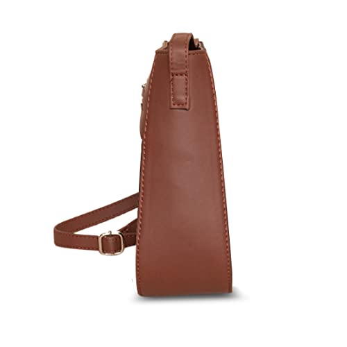 ZOUK Women's Handcrafted Orange Wave U Shaped Sling Bag - Image 3