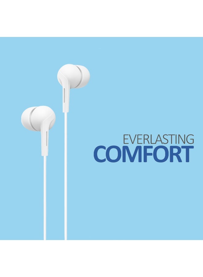 SP301 Super Bass Wired Earphones with 10mm Dynamic Driver, Hi-Fi Stereo Sound, HD Microphone, Ergonomic Semi-In-Ear Design, Tangle-Free Cable, 3.5mm Audio Jack, Deep Bass, Clear Calls, Compatible with Smartphones, Tablets, Laptops, and Audio Devices - Image 3