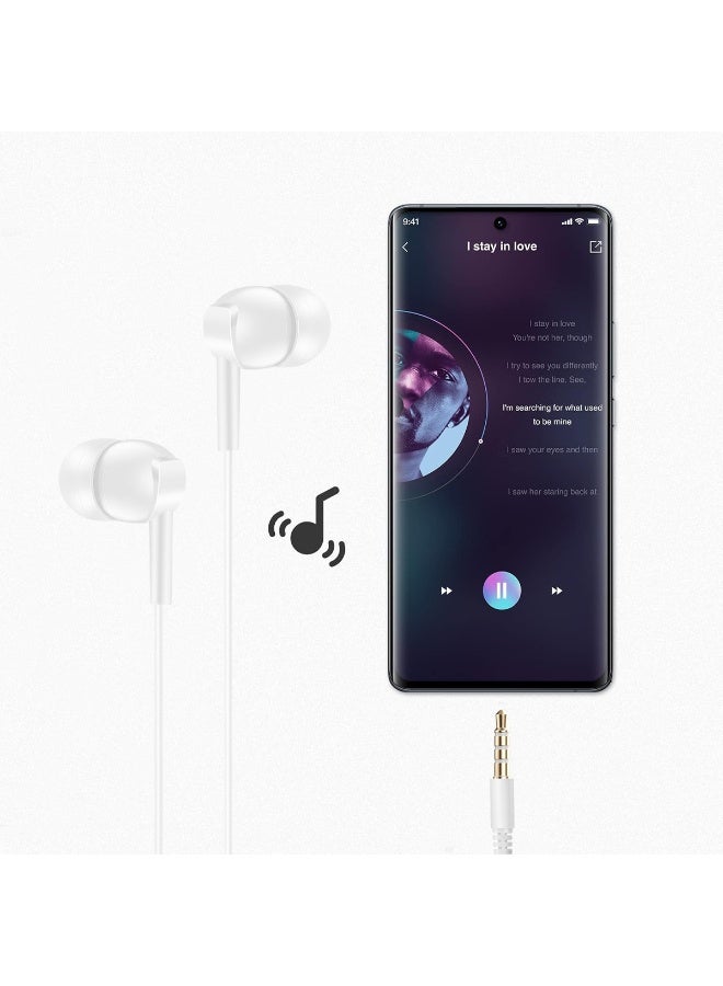 SP301 Super Bass Wired Earphones with 10mm Dynamic Driver, Hi-Fi Stereo Sound, HD Microphone, Ergonomic Semi-In-Ear Design, Tangle-Free Cable, 3.5mm Audio Jack, Deep Bass, Clear Calls, Compatible with Smartphones, Tablets, Laptops, and Audio Devices - Image 2
