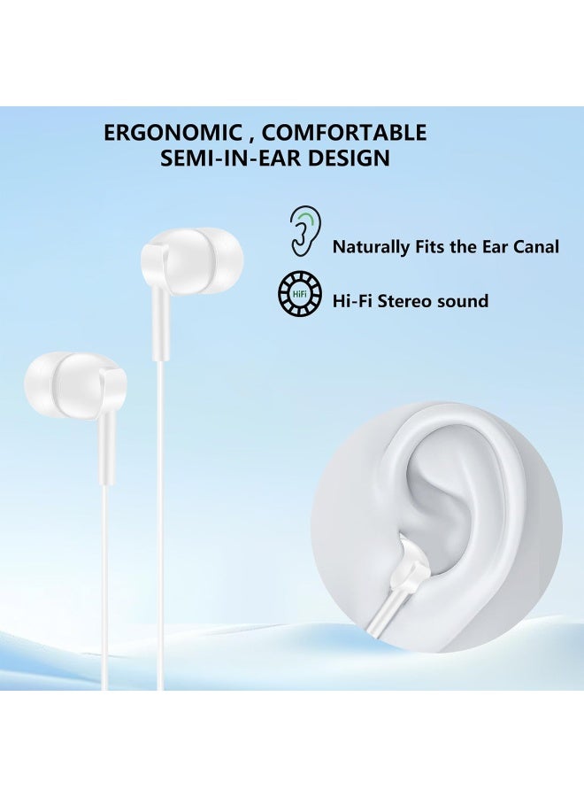 SP301 Super Bass Wired Earphones with 10mm Dynamic Driver, Hi-Fi Stereo Sound, HD Microphone, Ergonomic Semi-In-Ear Design, Tangle-Free Cable, 3.5mm Audio Jack, Deep Bass, Clear Calls, Compatible with Smartphones, Tablets, Laptops, and Audio Devices - Image 5