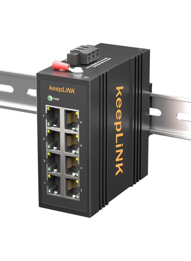 Keeplink Kp-9000 Industrial Ethernet Switch, 8-port 100mbps Compact Mini Unmanaged Rail-mounted Network Device - Image 4