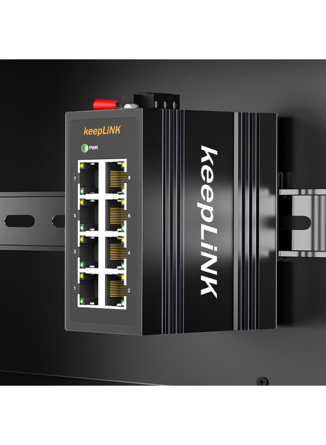 Keeplink Kp-9000 Industrial Ethernet Switch, 8-port 100mbps Compact Mini Unmanaged Rail-mounted Network Device - Image 3