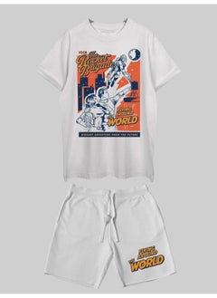 THREADCURRY THREADCURRY Rocket Brigade Printed Co-ord Set for Men - Half Sleeve Oversized T-Shirt and Shorts  - Image 1