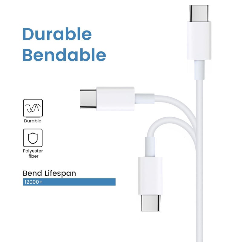 Smays USB C to USB C Cable 20-Pack Bulk, 3ft Type C Charging and Data Cord Multipack White - Image 3